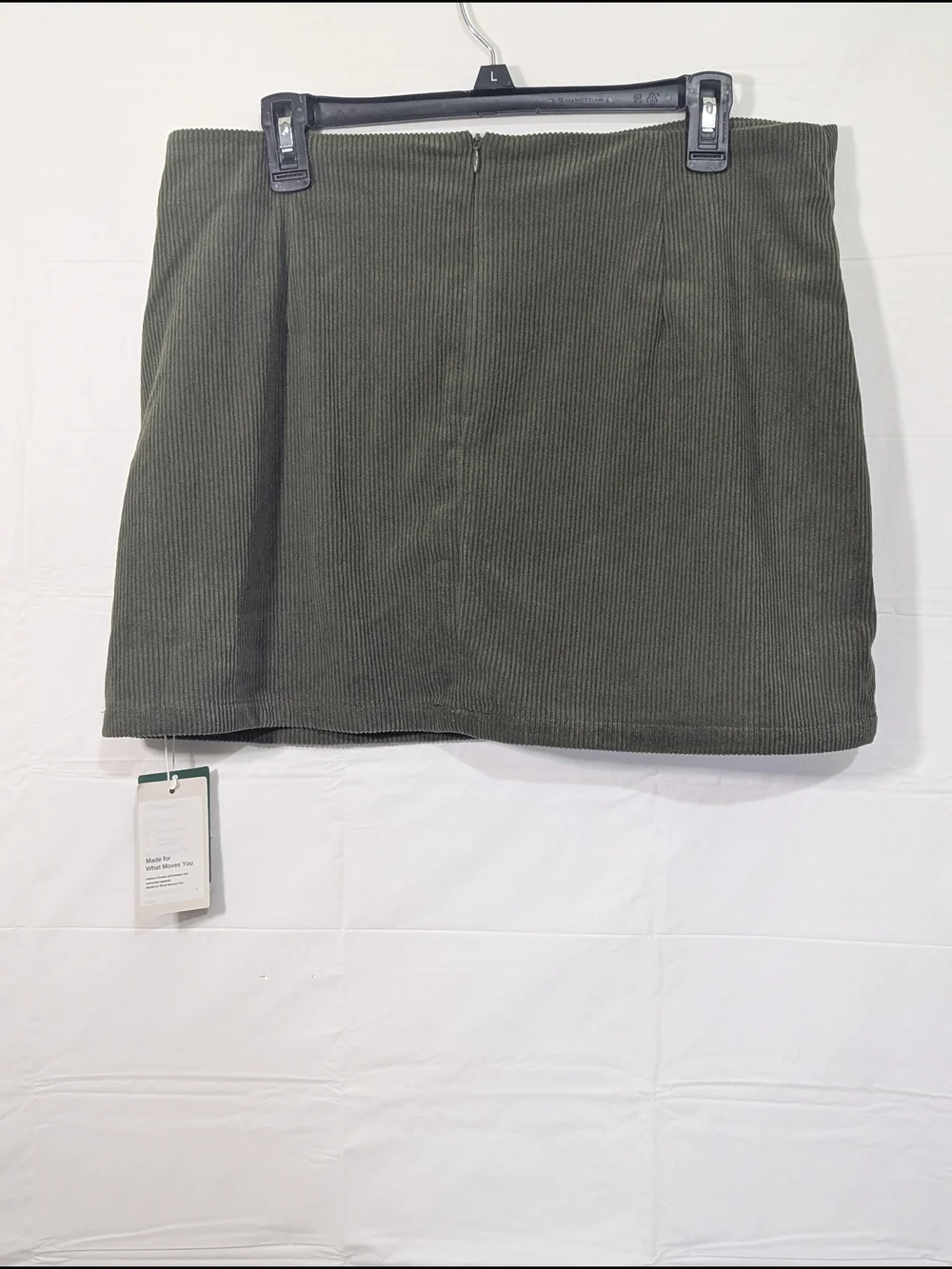 NWT Halara Corduroy Mini Skort Olive Green XL Stretch Casual Skirt Built In Shor